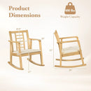 Wooden Rocking Chair with Upholstered Seat and Ladder Back by LJGDeals