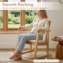Wooden Rocking Chair with Upholstered Seat and Ladder Back by LJGDeals