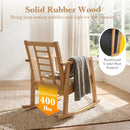Wooden Rocking Chair with Upholstered Seat and Ladder Back by LJGDeals