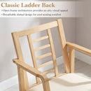 Wooden Rocking Chair with Upholstered Seat and Ladder Back by LJGDeals
