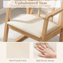 Wooden Rocking Chair with Upholstered Seat and Ladder Back by LJGDeals