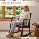 Wooden Rocking Chair with Upholstered Seat and Ladder Back by LJGDeals