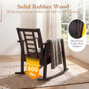Wooden Rocking Chair with Upholstered Seat and Ladder Back by DirectDeals