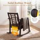 Wooden Rocking Chair with Upholstered Seat and Ladder Back by LJGDeals
