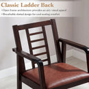 Wooden Rocking Chair with Upholstered Seat and Ladder Back by LJGDeals