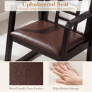 Wooden Rocking Chair with Upholstered Seat and Ladder Back by LJGDeals
