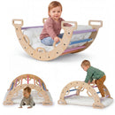Wooden Rocking Climbing Arch with Cushion 3-in-1 Montessori by LJGDeals