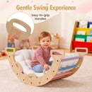 Wooden Rocking Climbing Arch with Cushion 3-in-1 Montessori