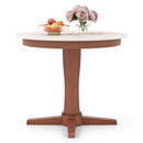 35 Inches Wooden Round Dining Table with Pedestal Base-White by LJGDeals