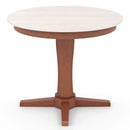 35 Inches Wooden Round Dining Table with Pedestal Base-White by LJGDeals