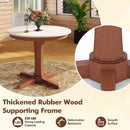 35 Inches Wooden Round Dining Table with Pedestal Base-White by LJGDeals