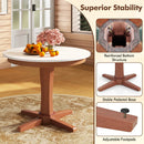 35 Inches Wooden Round Dining Table with Pedestal Base-White by LJGDeals