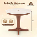 35 Inches Wooden Round Dining Table with Pedestal Base-White by LJGDeals