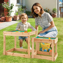 Wooden Sand and Water Tables with Protective Cover for Kids-Natural by LJGDeals