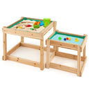 Wooden Sand and Water Tables with Protective Cover for Kids-Natural by LJGDeals