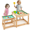 Wooden Sand and Water Tables with Protective Cover for Kids-Natural by LJGDeals