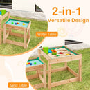 Wooden Sand and Water Tables with Protective Cover for Kids-Natural by LJGDeals