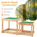 Wooden Sand and Water Tables with Protective Cover for Kids-Natural by DirectDeals