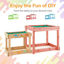 Wooden Sand and Water Tables with Protective Cover for Kids-Natural by LJGDeals