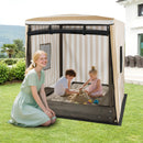 Wooden Sandbox with Canopy for Children 3+ Years Old-Brown by LJGDeals