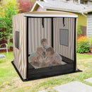 Wooden Sandbox with Canopy for Children 3+ Years Old-Brown by LJGDeals