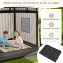 Wooden Sandbox with Canopy for Children 3+ Years Old-Brown by DirectDeals
