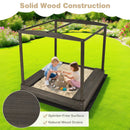 Wooden Sandbox with Canopy for Children 3+ Years Old-Brown by LJGDeals