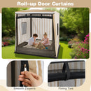 Wooden Sandbox with Canopy for Children 3+ Years Old-Brown by LJGDeals