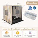 Wooden Sandbox with Canopy for Children 3+ Years Old-Brown by DirectDeals