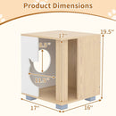 Wooden Semi-enclosed Cat Condo with Kitty Head-shaped Entry and Metal Legs-Natural by LJGDeals