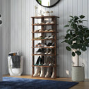 7-Tier Dual Shoe Rack Free Standing Shelves Storage Shelves Concise-Black by LJGDeals
