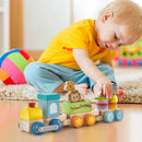 Wooden Stackable Educational Train Set with Colorful Animal Toys and Retractable Locomotive by LJGDeals