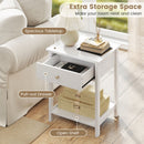 Wooden Storage Shelf with Drawer for Bedroom and Living Room-White