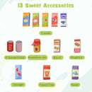 Kids Wooden Supermarket Play Toy Set with Checkout Counter