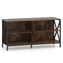 Wooden TV Stand Entertainment for TVs up to 55 Inch with X-Shaped Frame by DirectDeals