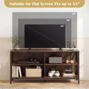 Wooden TV Stand Entertainment for TVs up to 55 Inch with X-Shaped Frame by LJGDeals