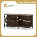 Wooden TV Stand Entertainment for TVs up to 55 Inch with X-Shaped Frame by DirectDeals