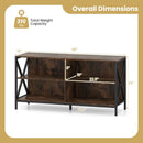 Wooden TV Stand Entertainment for TVs up to 55 Inch with X-Shaped Frame by LJGDeals