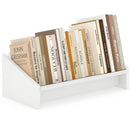 Wooden Tilting Bookcase Small Desktop Bookshelf Organizer for Magazines-White by LJGDeals