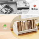 Wooden Tilting Bookcase Small Desktop Bookshelf Organizer for Magazines-White by LJGDeals