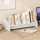 Wooden Tilting Bookcase Small Desktop Bookshelf Organizer for Magazines-White by LJGDeals