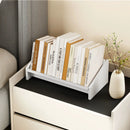 Wooden Tilting Bookcase Small Desktop Bookshelf Organizer for Magazines-White by LJGDeals