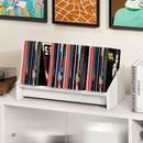 Wooden Tilting Bookcase Small Desktop Bookshelf Organizer for Magazines-White by LJGDeals