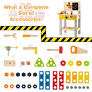 Wooden Pretend Play Workbench Set with Blackboard for Toddlers Ages 3+ by DirectDeals