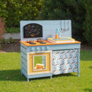 Wooden Toy Kitchen Playset with Removable Circulation Faucet and Cooking Accessories-Blue by LJGDeals