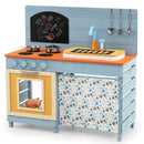 Wooden Toy Kitchen Playset with Removable Circulation Faucet and Cooking Accessories-Blue by LJGDeals