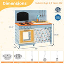 Wooden Toy Kitchen Playset with Removable Circulation Faucet and Cooking Accessories-Blue by LJGDeals