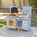 Wooden Toy Kitchen Playset with Removable Circulation Faucet and Cooking Accessories-Blue by LJGDeals