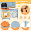 Wooden Toy Kitchen Playset with Removable Circulation Faucet and Cooking Accessories-Blue by LJGDeals