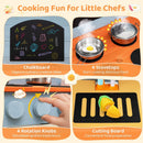 Wooden Toy Kitchen Playset with Removable Circulation Faucet and Cooking Accessories-Blue by LJGDeals